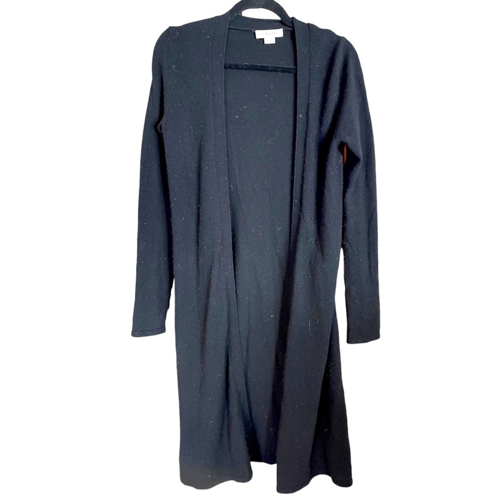 Christopher Pischer Black 100% Cashmere Longline Open Cardigan‎ Duster
